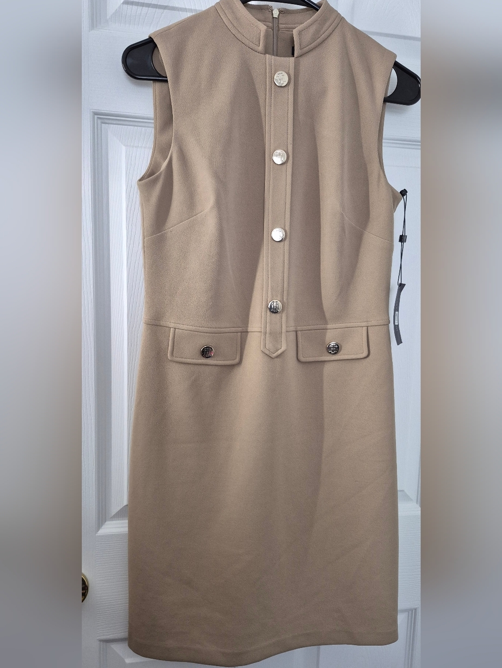 Tommy Hilfiger Tan Buttoned Dress Work Spring Party Summer Sz 2